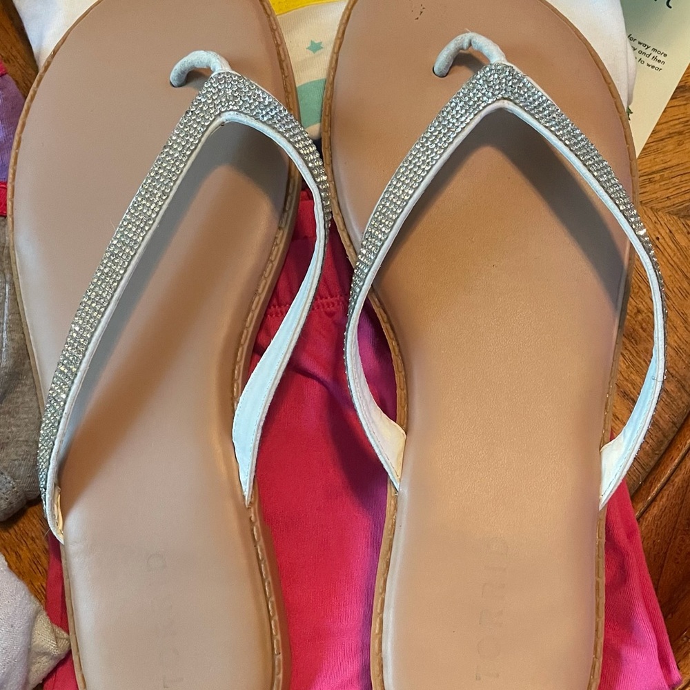 Torrid rhinestone flip flops size 9